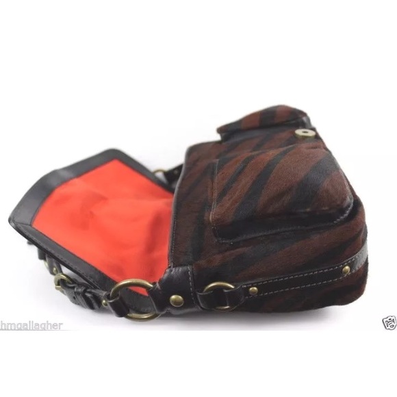 COACH Chelsea Zebra Stripe Haircalf Bag #8A62 - Picture 6 of 8